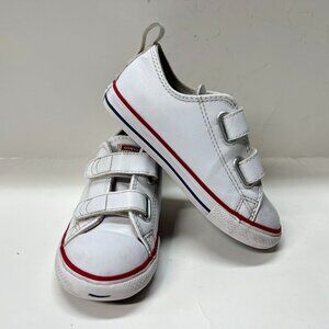 Toddler Kids Size 9 White Converse All-Stars Shoes Sneakers Faux Leather